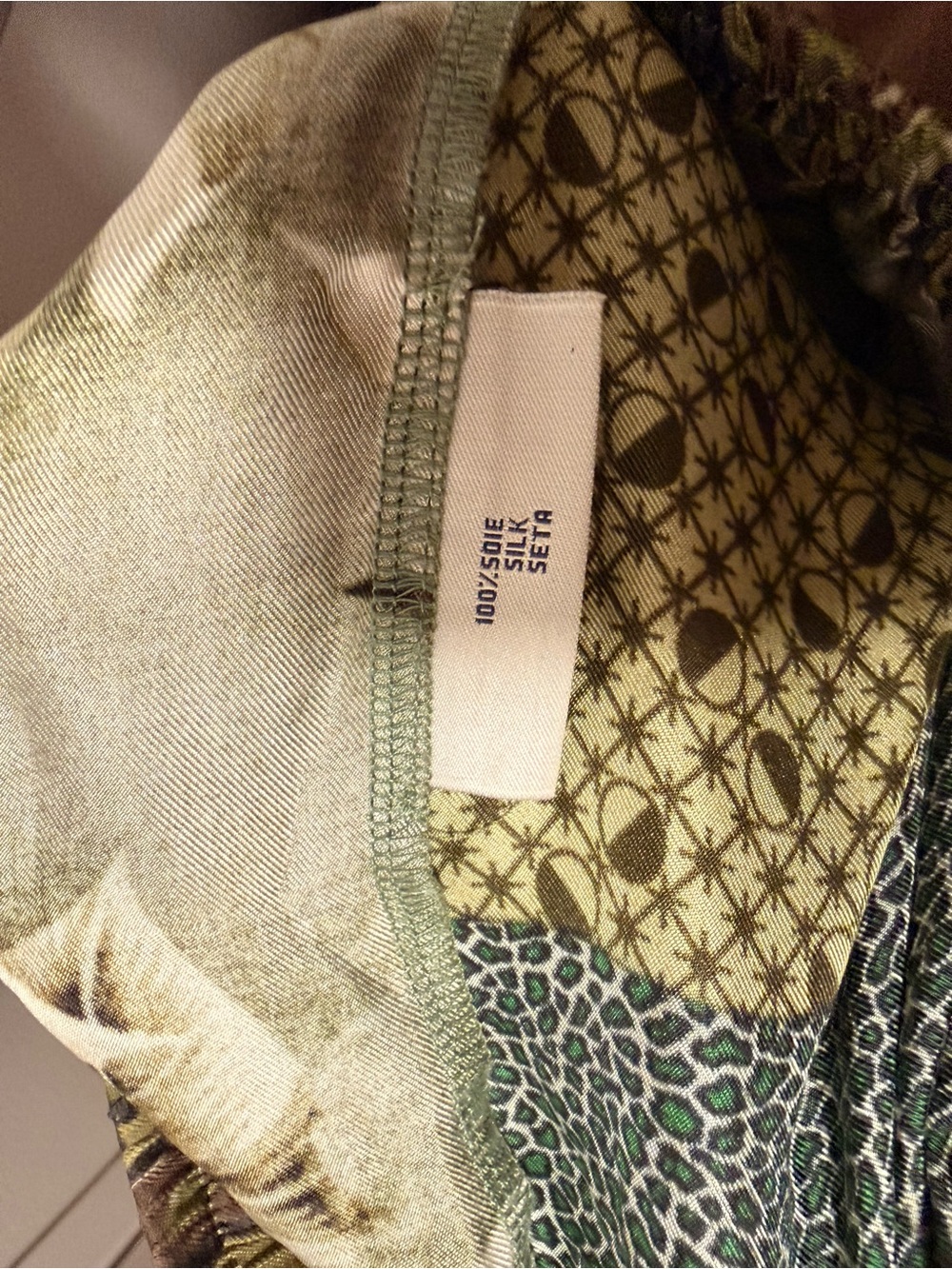 Silk Patchwork Ankle Pants Botanical Boho Pierre-Louis Mascia L - Picture 8 of 8